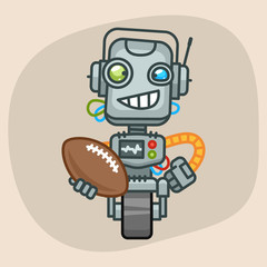 Robot Holds Ball American Football