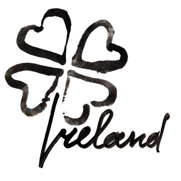 Irish clover and lettering