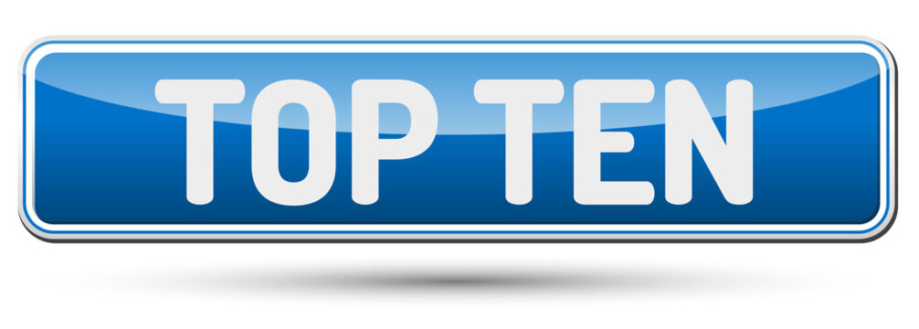 TOP TEN - Abstract beautiful button with text.
