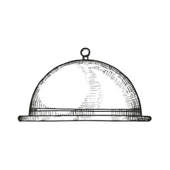 meal tray sketch. vector illustration isolated