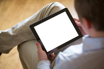 Young man with a tablet
