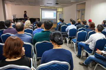Fototapeta premium The image of a conference in a conference hall