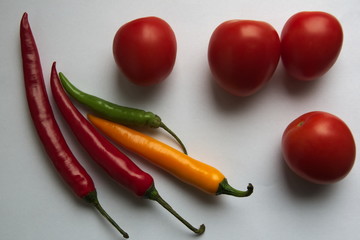 Red Peperoni Chili and tomato
