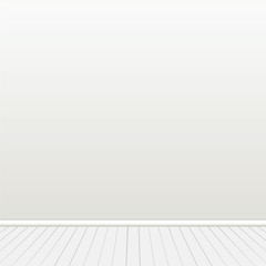 Blank wall.   Empty space with parquet floors. Mock-up template for display or montage of product. Studio or office blank space. Vector image.
