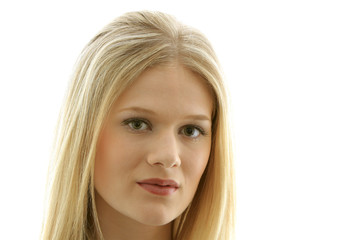 Naklejka premium Portrait of a pretty blond young woman