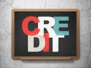 Banking concept: Credit on School board background