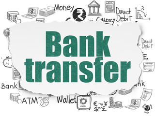 Currency concept: Bank Transfer on Torn Paper background