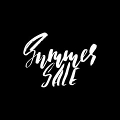 Summer Sale Inscription. Vector handwritten dry brush lettering.