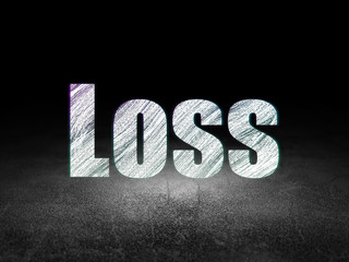 Business concept: Loss in grunge dark room