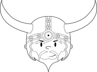 Cartoon Colour In Norse Viking Warrior