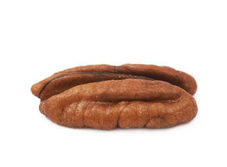 Single pecan nut isolated