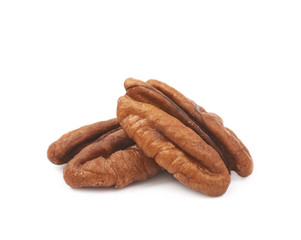 Two pecan nuts isolated