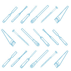 Woodworking tools icons - vector icon set