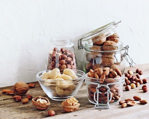 Nuts selection .Selective focus