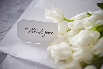 Flower bouquet with tag 