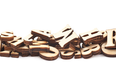 Line pile of letters isolated