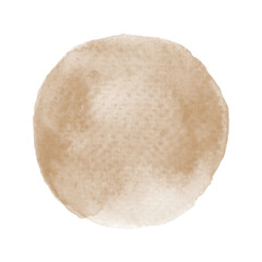 Brown round watercolor on white background