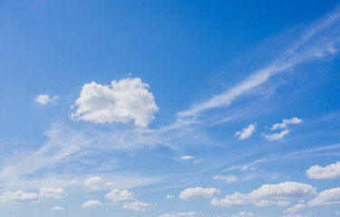 Naklejka na ściany i meble background of blue sky with clouds