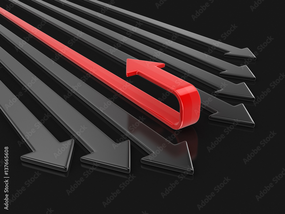 Poster 3d arrows back. image with clipping path