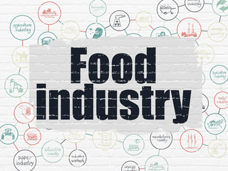 Manufacuring concept: Food Industry on wall background
