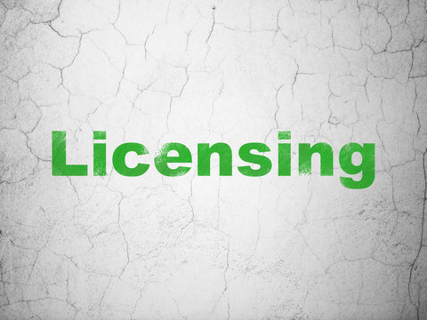 Law concept: Licensing on wall background