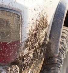 dirt on the cars SUV