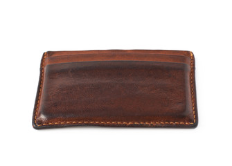 Leather card holder wallet isolated
