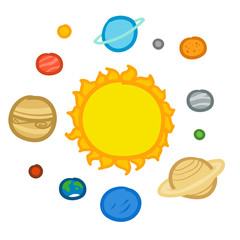 Cartoon Solar System Vector Illustration