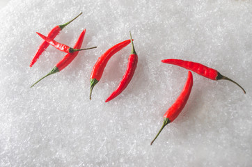 Fototapeta na wymiar Red chili peppers