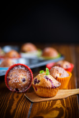 sweet muffins with berries inside