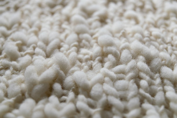 White knitted woolen fabric