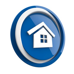 Obraz premium ikona plastikowa 3D niebieskie koło i pierścień