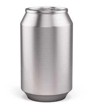 Blank Aluminium Can for beer, soft drinks, alcohol, soda, cola, juice, water isolated on white. 3d rendering template