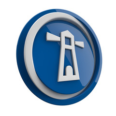 ikona plastikowa 3D niebieskie koło i pierścień © vempireart