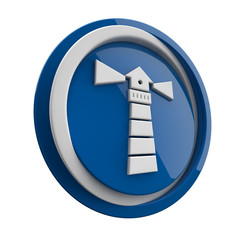 ikona plastikowa 3D niebieskie koło i pierścień © vempireart