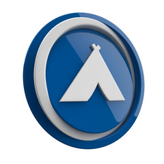 ikona plastikowa 3D niebieskie koło i pierścień © vempireart