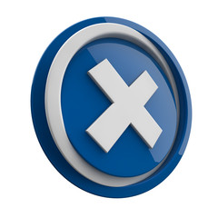 ikona plastikowa 3D niebieskie koło i pierścień