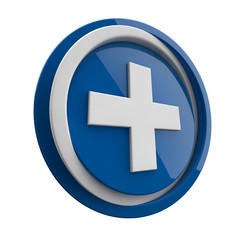 Obraz premium ikona plastikowa 3D niebieskie koło i pierścień