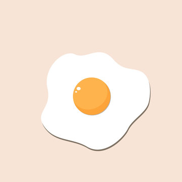 Fried egg isolated vector morning breakfast healthy diet