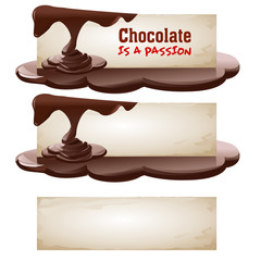 Set of vector chocolate banners.