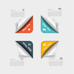 Design template with elements and icons. Vector illustration.