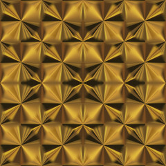 Seamless pattern. 3d extrude fancy decorative texture golden background
