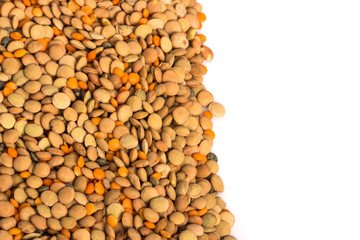 fruits lentils isolated on white background