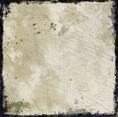Grunge scratched sepia texture background with borders.