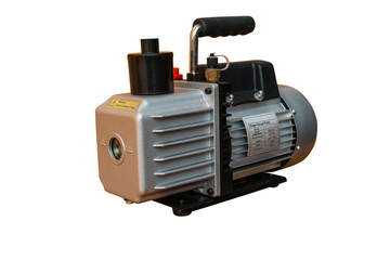Vacuum pump (oil-lubricate rotary vane) isolated on white background