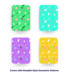 Covers with flat geometric pattern.