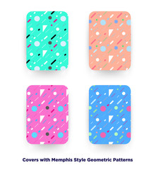 Covers with flat geometric pattern.