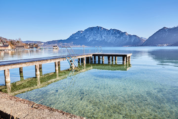 Beautiful landscape at lake Attersee in Unterach - 137674814