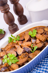 Eggplant casserole - Melitzana Me Kreas