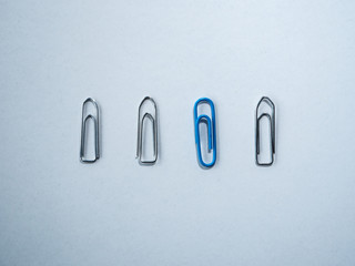 Be different: Silver and colorful paper clips